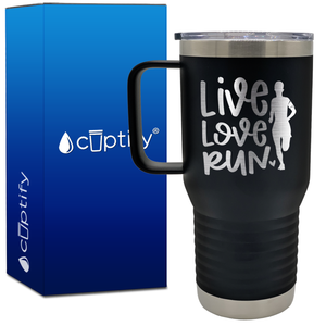 Live Love Run Silhouette 20oz Running Travel Mug