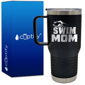 Swim Mom Silhouette 20oz Swimming Travel Mug