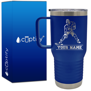 Personalized Hockey Player 20oz Hockey Travel Mug