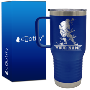 Personalized Skating Hockey Player 20oz Hockey Travel Mug