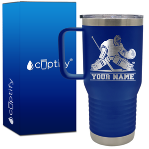 Personalized Hockey Goalie 20oz Hockey Travel Mug