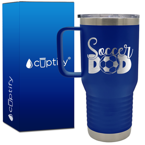 Soccer Dad with Ball 20oz Soccer Travel Mug