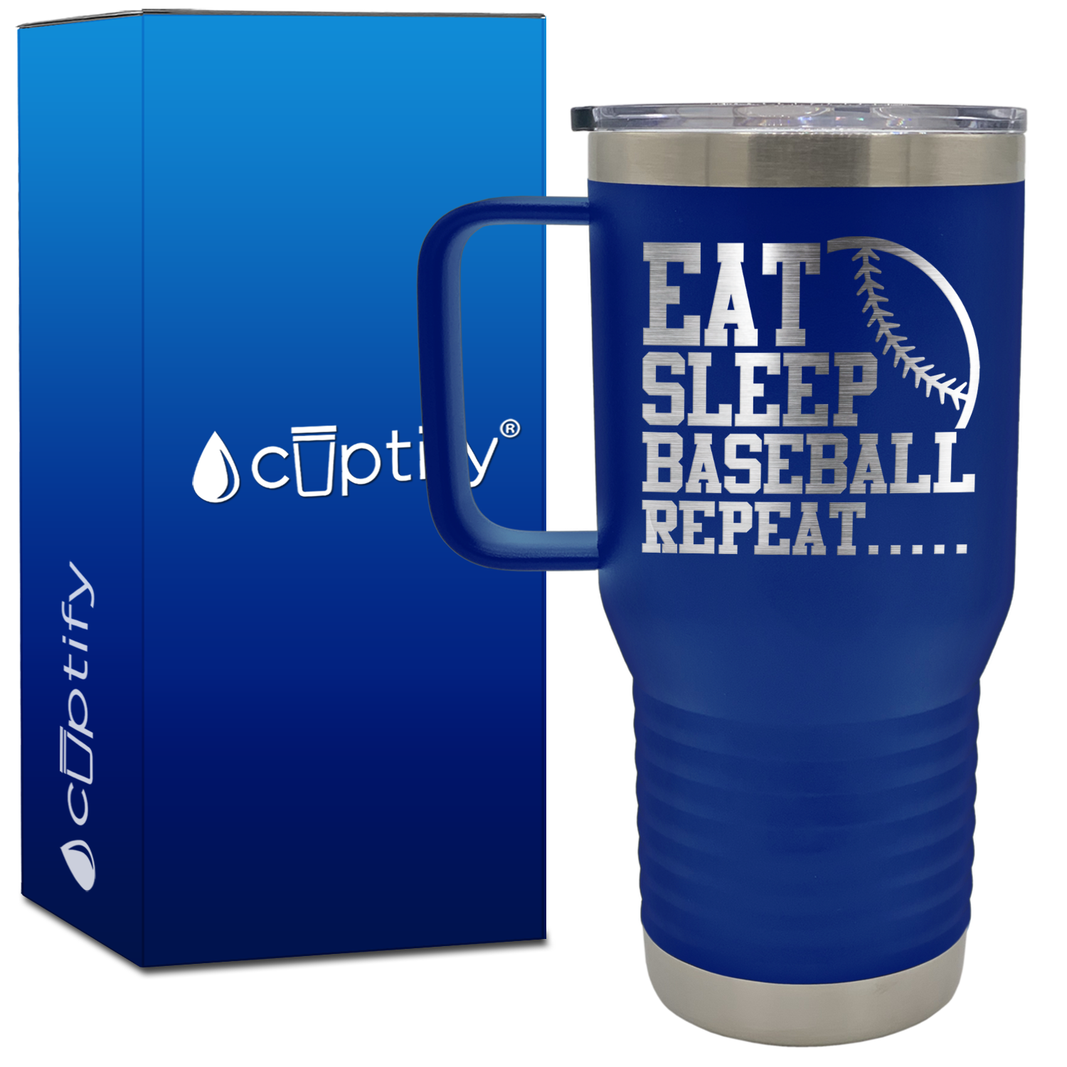 Eat Sleep Baseball Repeat 20oz Baseball Travel Mug