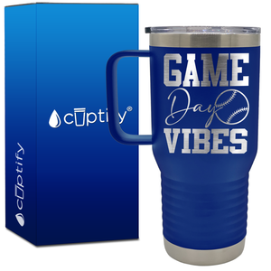 Game Day Vibes Baseball 20oz Baseball Travel Mug