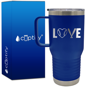 Love Baseball 20oz Baseball Travel Mug