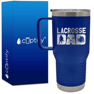 Lacrosse Dad with Silhouette 20oz Lacrosse Travel Mug