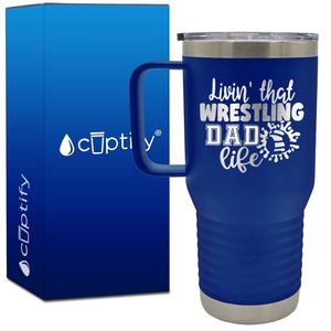 Livin' That Wrestling Dad Life Headgear  20oz Wrestling Travel Mug