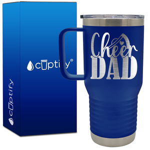 Cheer Dad Megaphone Heart 20oz Cheer Travel Mug