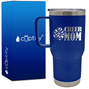 Cheer Mom with Pom Pom 20oz Cheer Travel Mug