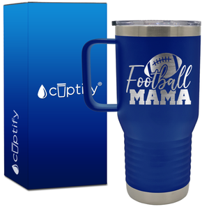 Football Mama with Football 20oz Football Travel Mug