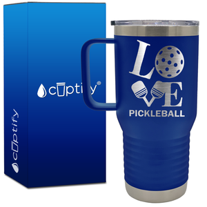 Love Pickleball Paddles 20oz Pickleball Travel Mug