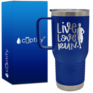 Live Love Run Silhouette 20oz Running Travel Mug