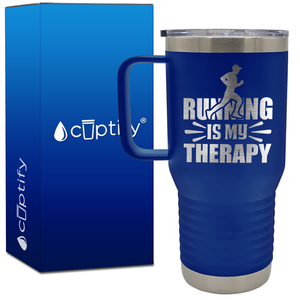 Running is my Therapy 20oz Running Travel Mug