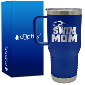 Swim Mom Silhouette 20oz Swimming Travel Mug