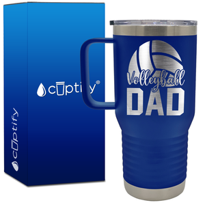 Volleyball Dad Half Ball 20oz Volleyball Travel Mug