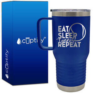 Eat Sleep Tennis Repeat 20oz Tennis Travel Mug