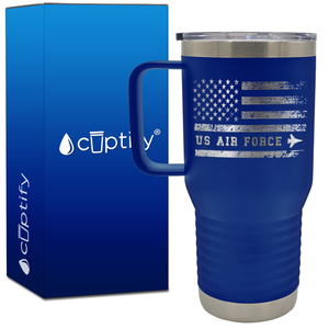 US Air Force Distressed Flag 20oz Travel Mug