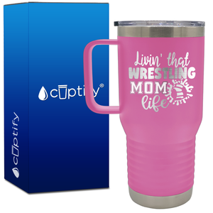 Livin' That Wrestling Mom Life Headgear 20oz Wrestling Travel Mug