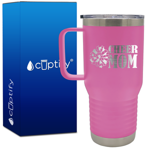 Cheer Mom with Pom Pom 20oz Cheer Travel Mug