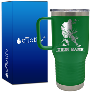 Personalized Skating Hockey Player 20oz Hockey Travel Mug