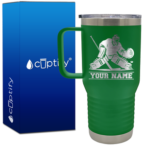 Personalized Hockey Goalie 20oz Hockey Travel Mug