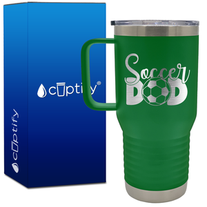 Soccer Dad with Ball 20oz Soccer Travel Mug