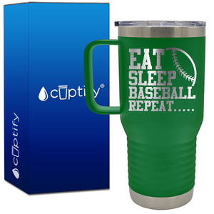 Eat Sleep Baseball Repeat 20oz Baseball Travel Mug