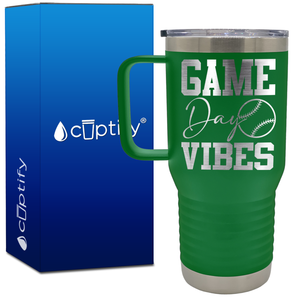 Game Day Vibes Baseball 20oz Baseball Travel Mug