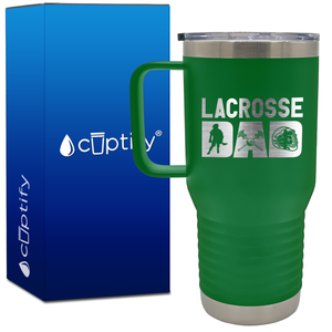 Lacrosse Dad with Silhouette 20oz Lacrosse Travel Mug