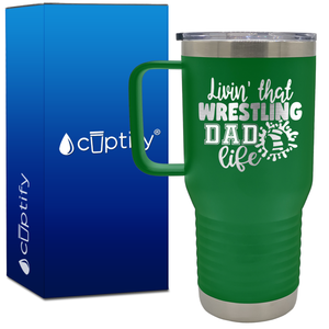 Livin' That Wrestling Dad Life Headgear  20oz Wrestling Travel Mug