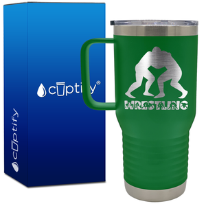 Wrestling Silhouettes 20oz Wrestling Travel Mug