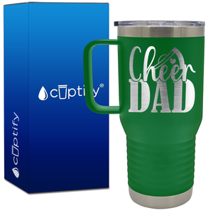 Cheer Dad Megaphone Heart 20oz Cheer Travel Mug