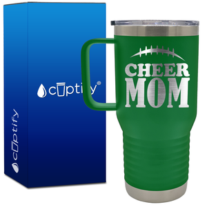 Cheer Mom Football Stitches 20oz Cheer Travel Mug