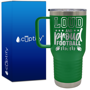 Loud and Proud Football Mom 20oz Football Travel Mug