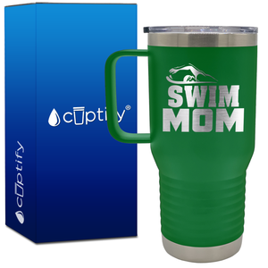 Swim Mom Silhouette 20oz Swimming Travel Mug