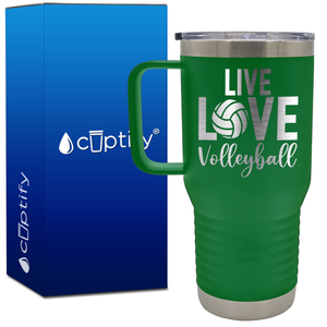 Live Love Volleyball 20oz Volleyball Travel Mug