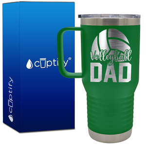 Volleyball Dad Half Ball 20oz Volleyball Travel Mug