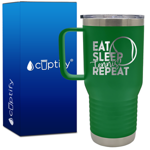 Eat Sleep Tennis Repeat 20oz Tennis Travel Mug