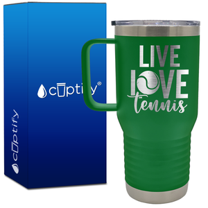 Live Love Tennis 20oz Tennis Travel Mug