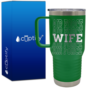 Air Force Wife Word Art 20oz Travel Mug