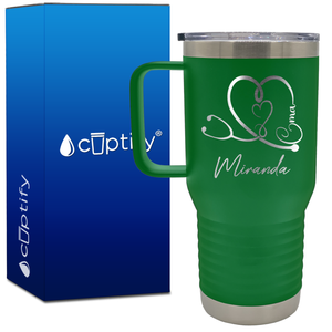 Personalized CMA Stethoscope Heart 20oz CMA Travel Mug