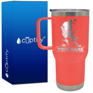 Personalized Skating Hockey Player 20oz Hockey Travel Mug