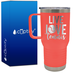 Live Love Tennis 20oz Tennis Travel Mug