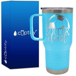 Soccer Dad with Ball on Top 20oz Soccer Travel Mug