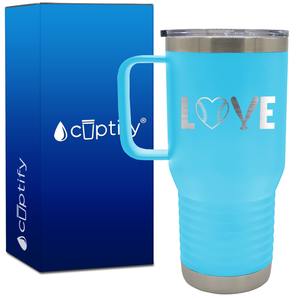 Love Baseball 20oz Baseball Travel Mug