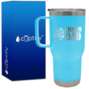 Cheer Dad with Pom Pom 20oz Cheer Travel Mug