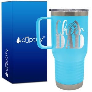 Cheer Dad Megaphone Heart 20oz Cheer Travel Mug