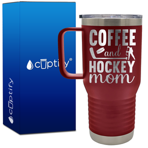 Coffee and Hockey Mom 20oz Hockey Travel Mug