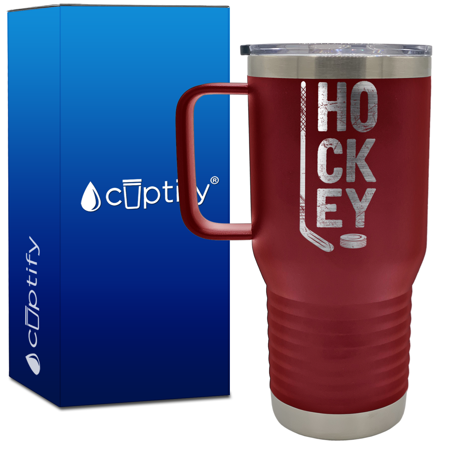 HO CK EY 20oz Hockey Travel Mug