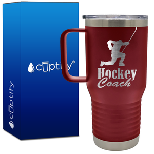 Hockey Coach Goal Pose 20oz Hockey Travel Mug